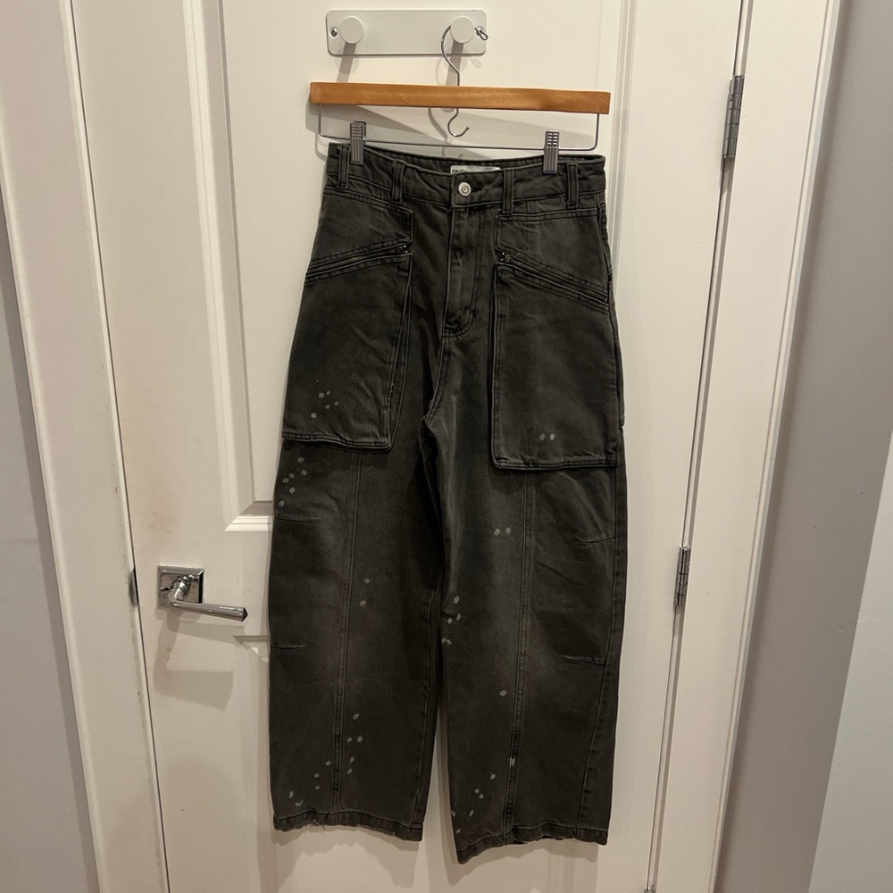 Zara Charcoal Cargo Pants